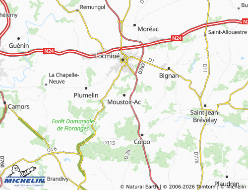 MICHELIN Moustoir-Ac map - ViaMichelin