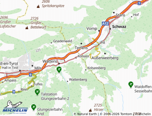 Mapa MICHELIN Kolsass - ViaMichelin