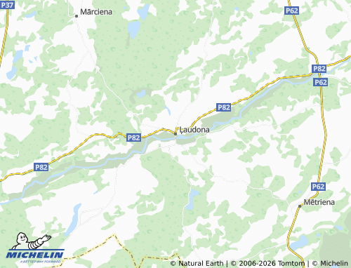 Mapa MICHELIN Ļaudonas pagasts - ViaMichelin