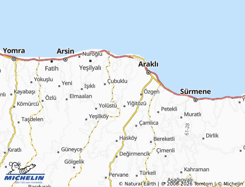 MICHELIN Yeşilce map - ViaMichelin