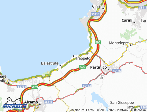 MICHELIN Trappeto map - ViaMichelin
