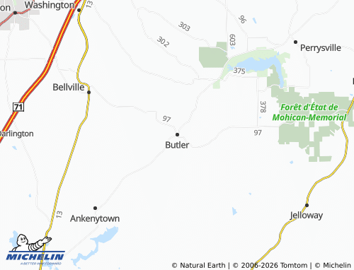Mapa MICHELIN Butler - ViaMichelin