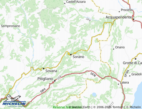 MICHELIN Sorano map - ViaMichelin