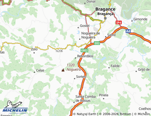 MICHELIN Rebordãos map - ViaMichelin