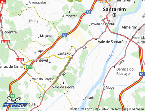 Mapa MICHELIN Cartaxo - ViaMichelin