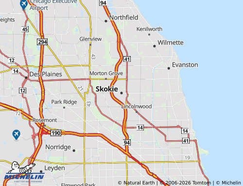 Mapa MICHELIN Skokie - ViaMichelin