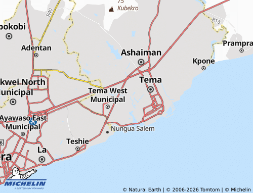 MICHELIN Accra SH map - ViaMichelin