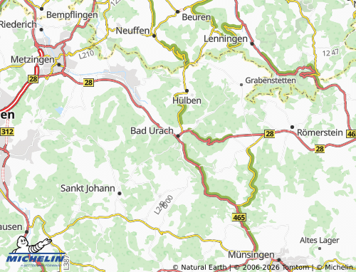 MICHELIN Bad Urach map - ViaMichelin