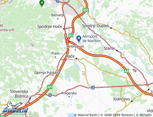 Carte MICHELIN Rače-Fram - ViaMichelin