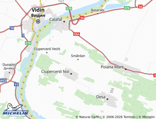 MICHELIN-Landkarte Smârdan - ViaMichelin