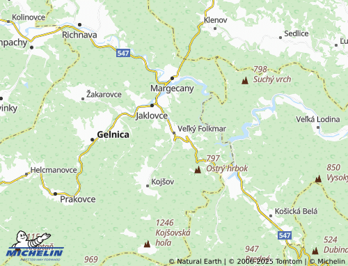 MICHELIN Veľký Folkmar map - ViaMichelin