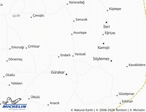 Mapa MICHELIN Yeniceli - ViaMichelin