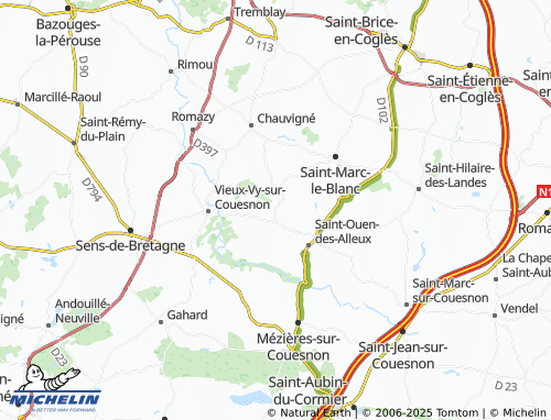 Carte MICHELIN Saint-Christophe-de-Valains - ViaMichelin