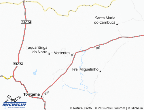 Mapa MICHELIN Vertentes - ViaMichelin