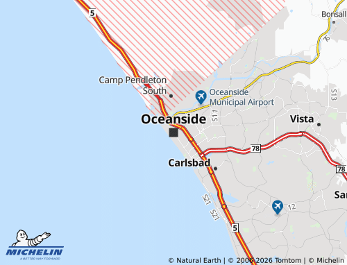 Mappa MICHELIN Oceanside - ViaMichelin