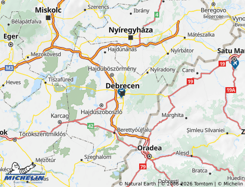 MICHELIN-Landkarte Haiduck-Bihar - ViaMichelin