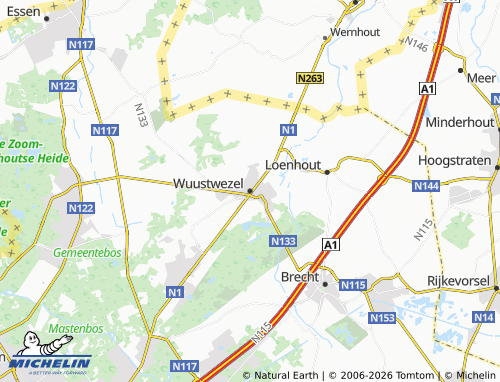 Mappa MICHELIN Wuustwezel - ViaMichelin