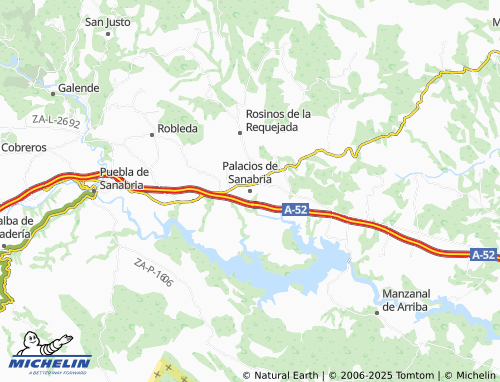 MICHELIN Palacios de Sanabria map - ViaMichelin