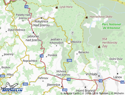 Kaart MICHELIN Roudnice - ViaMichelin