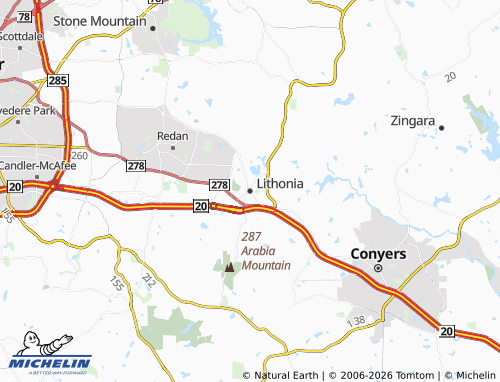 Mappa MICHELIN Lithonia - ViaMichelin