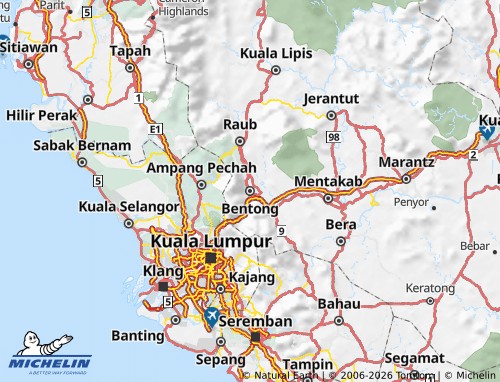 MICHELIN-Landkarte Bentong - ViaMichelin