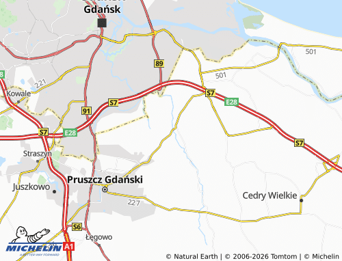 MICHELIN Mokry Dwór map - ViaMichelin