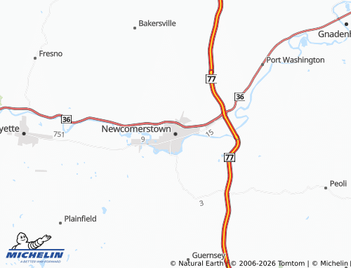 Kaart MICHELIN Newcomerstown - ViaMichelin