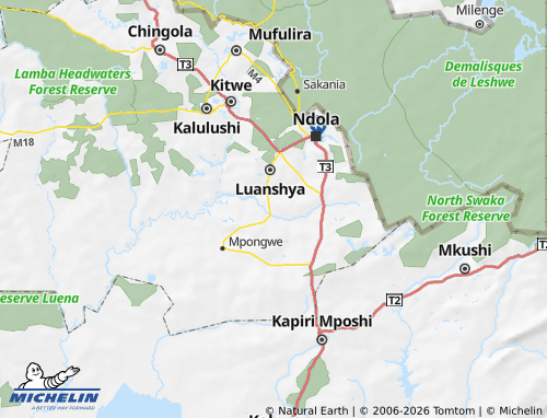 MICHELIN Masaiti map - ViaMichelin
