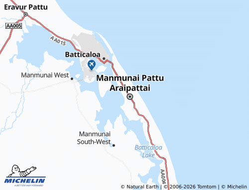 Mappa MICHELIN Kattankudy Division 5 South - ViaMichelin