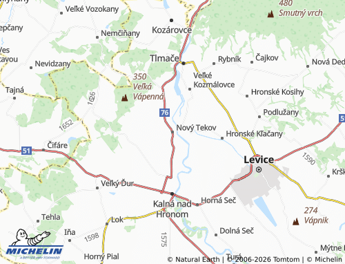 MICHELIN Nový Tekov map - ViaMichelin