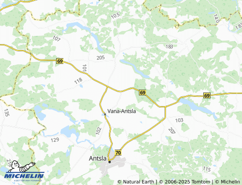 MICHELIN Uue-Antsla map - ViaMichelin