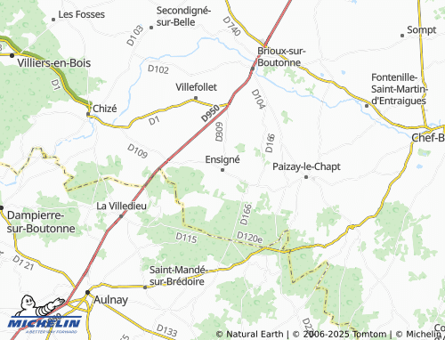 Carte MICHELIN Ensigné - ViaMichelin