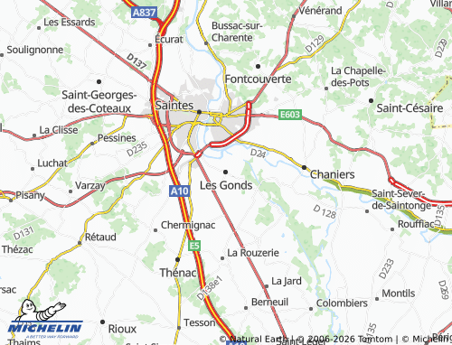 Mapa MICHELIN Les Gonds - ViaMichelin