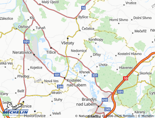 Mappa MICHELIN Ovčáry - ViaMichelin