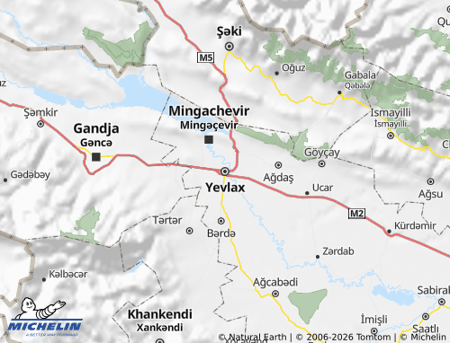 Kaart MICHELIN Yevlax - ViaMichelin
