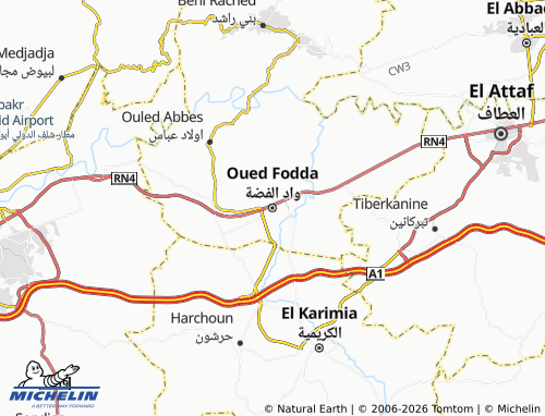 Carte MICHELIN Oued Fodda - ViaMichelin