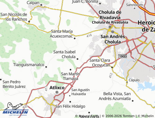Mapa MICHELIN Santa Isabel Cholula - ViaMichelin
