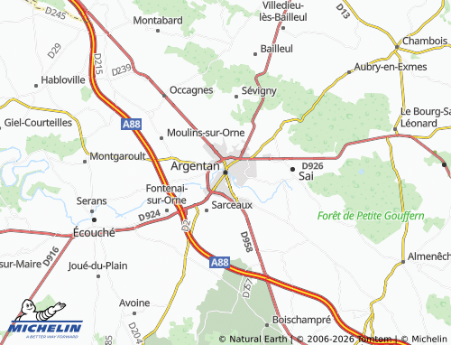 MICHELIN Argentan map - ViaMichelin