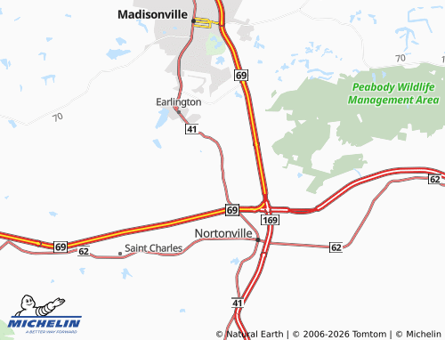 Mapa MICHELIN Mortons Gap - ViaMichelin