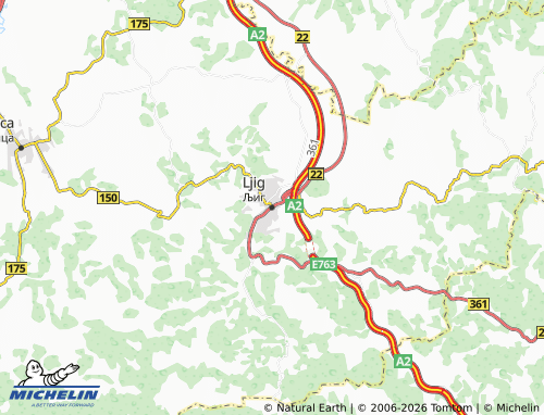 Mapa MICHELIN Ljig - ViaMichelin