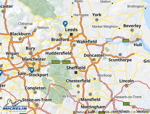 Carte MICHELIN Barnsley - ViaMichelin