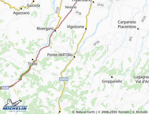 MICHELIN Ponte dell'Olio map - ViaMichelin