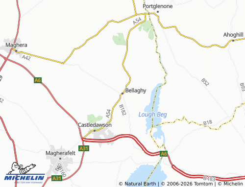 MICHELIN Bellaghy map - ViaMichelin