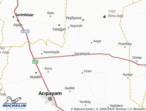 MICHELIN-Landkarte Karahüyük - ViaMichelin