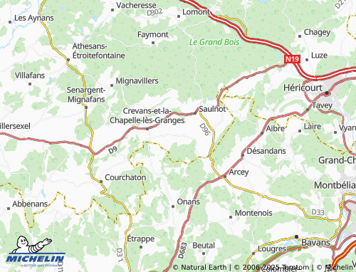 Carte MICHELIN Corcelles - ViaMichelin