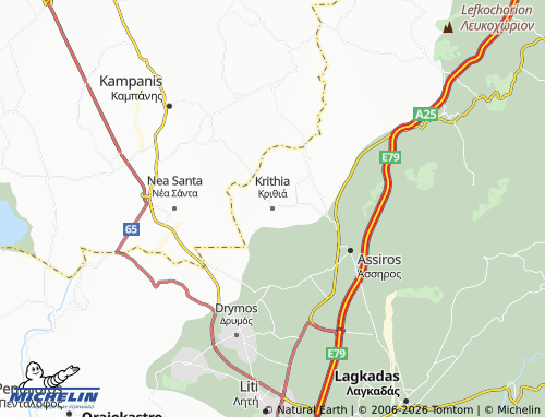 MICHELIN Krithia map - ViaMichelin