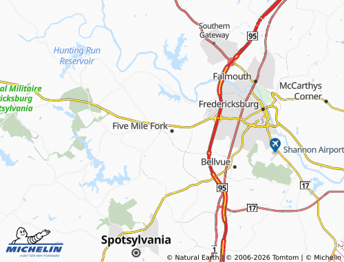 Mapa MICHELIN Five Mile Fork - ViaMichelin