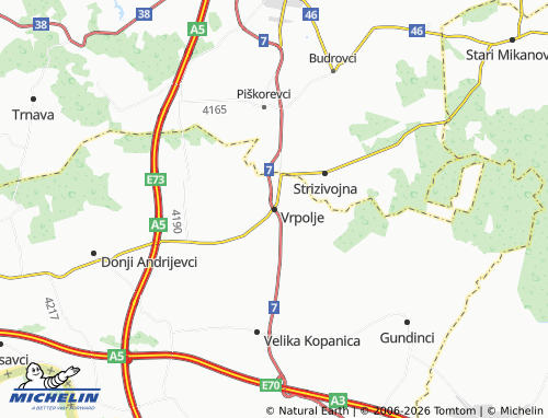MICHELIN-Landkarte Vrpolje - ViaMichelin