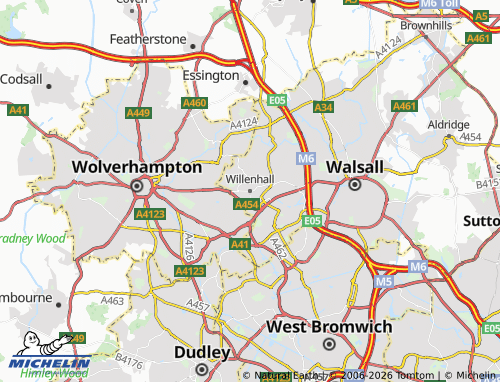Carte MICHELIN Willenhall - ViaMichelin