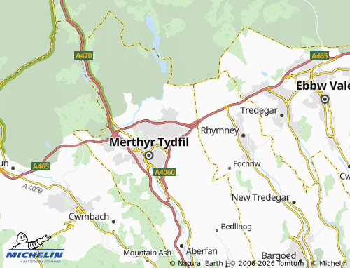 Mappa MICHELIN Dowlais - ViaMichelin